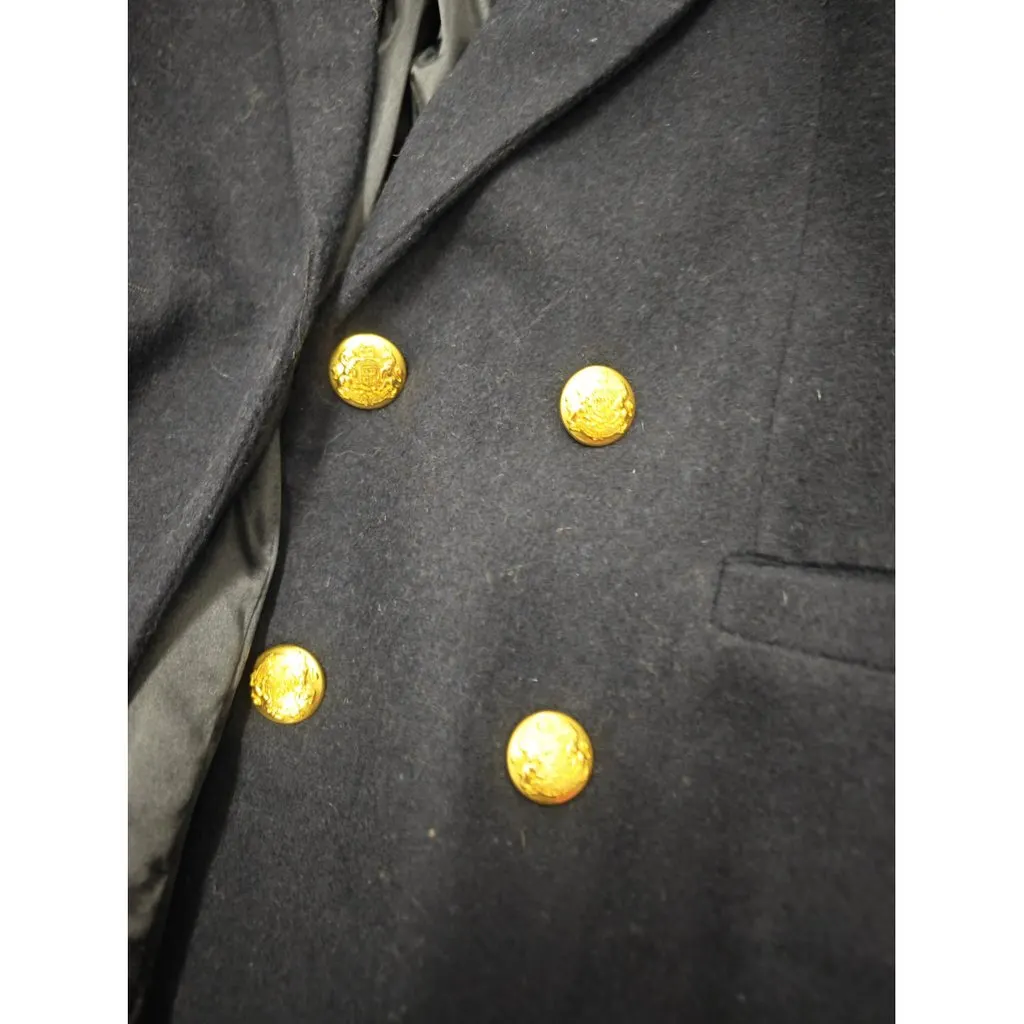 Ganni Navy Wool Coat Navy Wool Very good - Back View