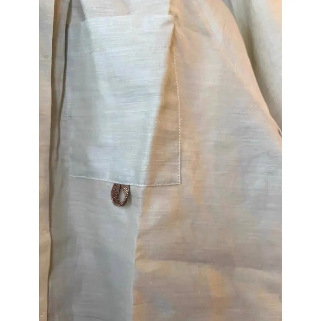 Brunello Cucinelli Khaki Linen Top Khaki Linen Very good - Back View