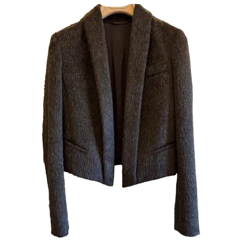 Brunello Cucinelli Grey Wool Coat Grey Wool Very good - Front View