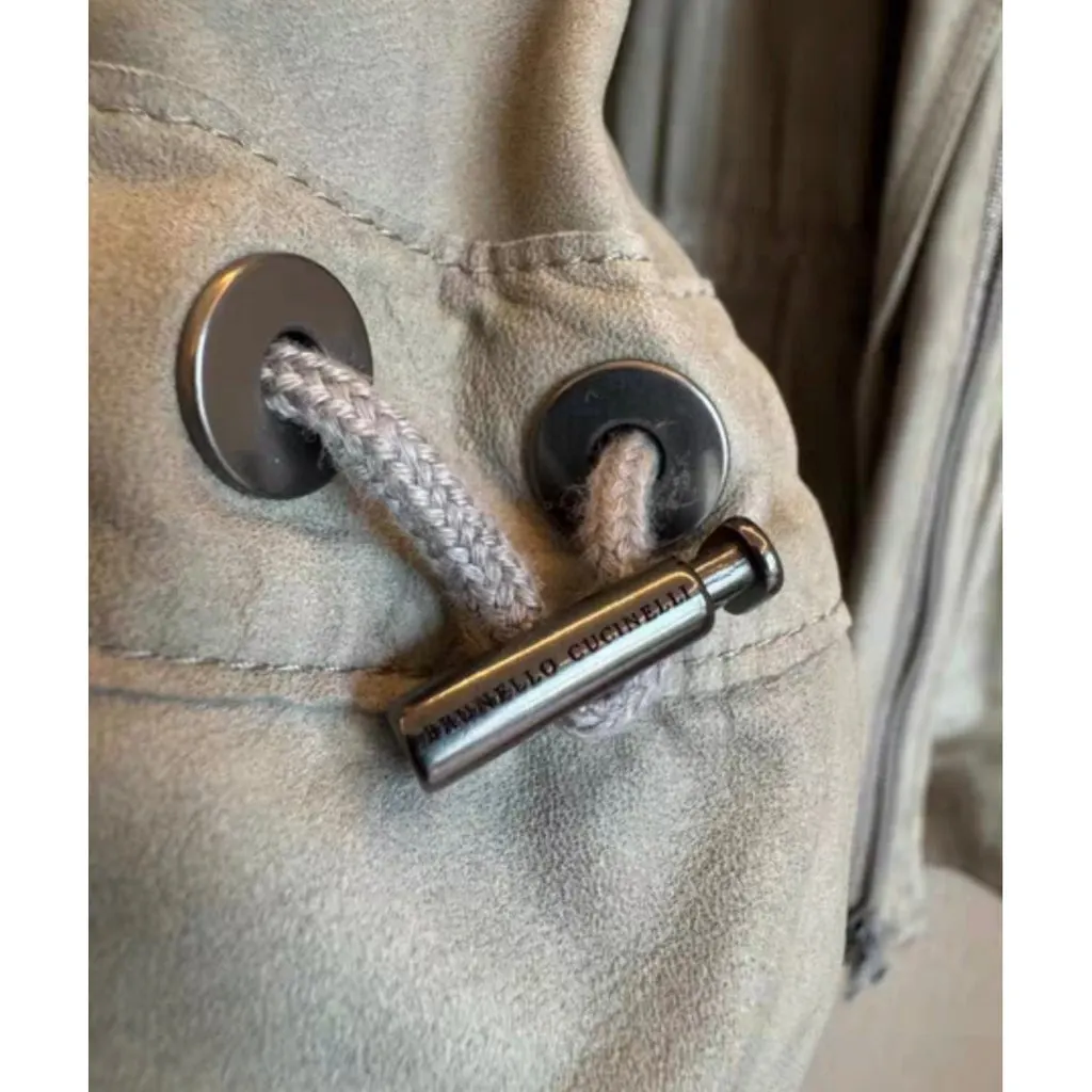 Brunello Cucinelli Beige Leather Jacket Beige Leather Very good - Box View