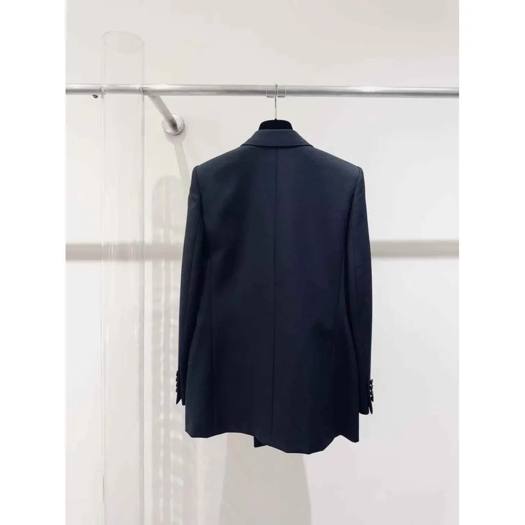 Saint Laurent Black Wool Jacket Black Wool Never worn - Back View