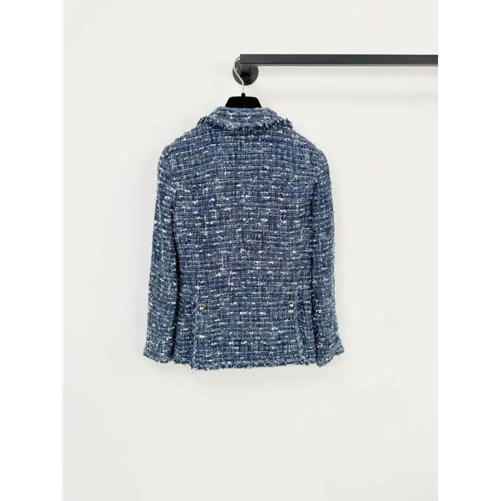 Chanel La Petite Veste Noire Blue Tweed Jacket Blue Tweed Very good - Model View