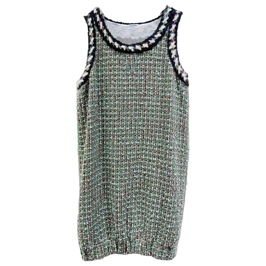 Chanel Tweed Dress MultiColor Tweed Very good - Front View