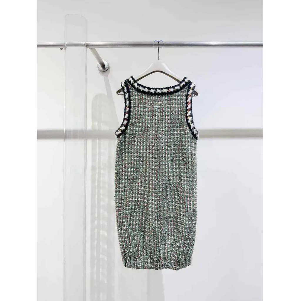 Chanel Tweed Dress MultiColor Tweed Very good - Back View