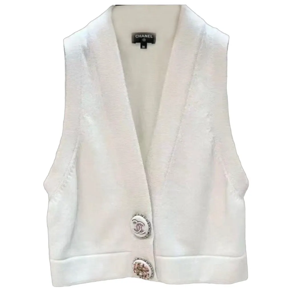 Chanel White Cashmere Knitwear White Cashmere Very good - Front View