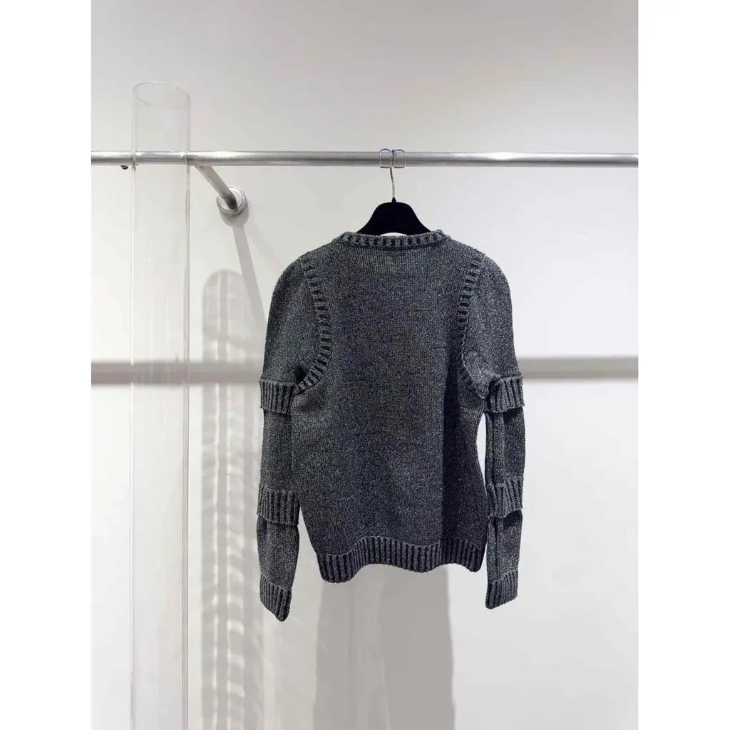 Chanel Grey Wool Knitwear Grey Wool Very good - Model View