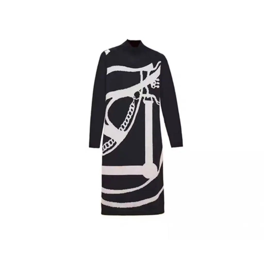 Hermes Cashmere Dress MultiColor Cashmere Never worn, with tag - Model View