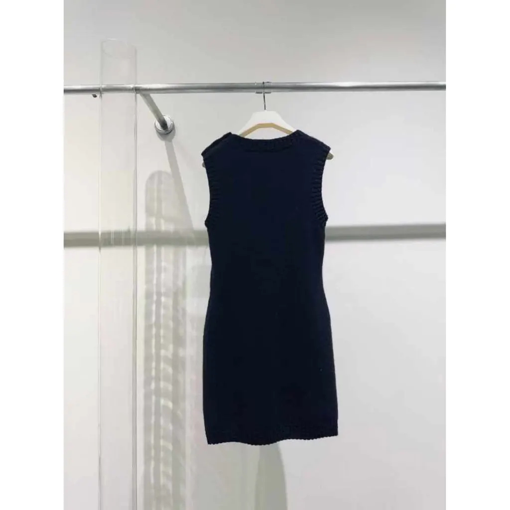 Chanel Black Cashmere Dress Black Cashmere Very good - Back View