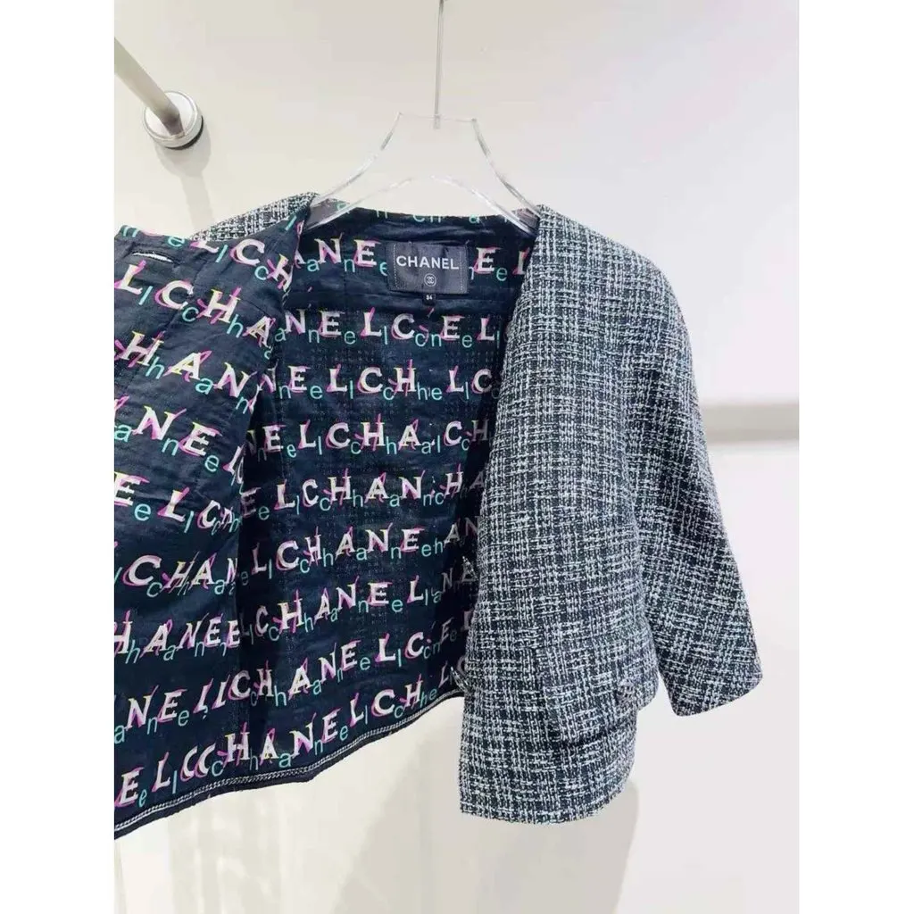 Chanel La Petite Veste Noire Tweed Jacket MultiColor Tweed Very good - Inside View