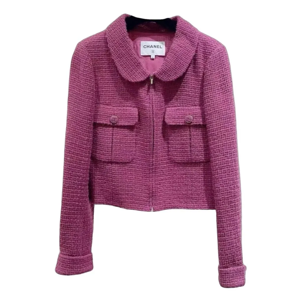 Chanel Wool Coat MultiColor Wool Very good - Front View