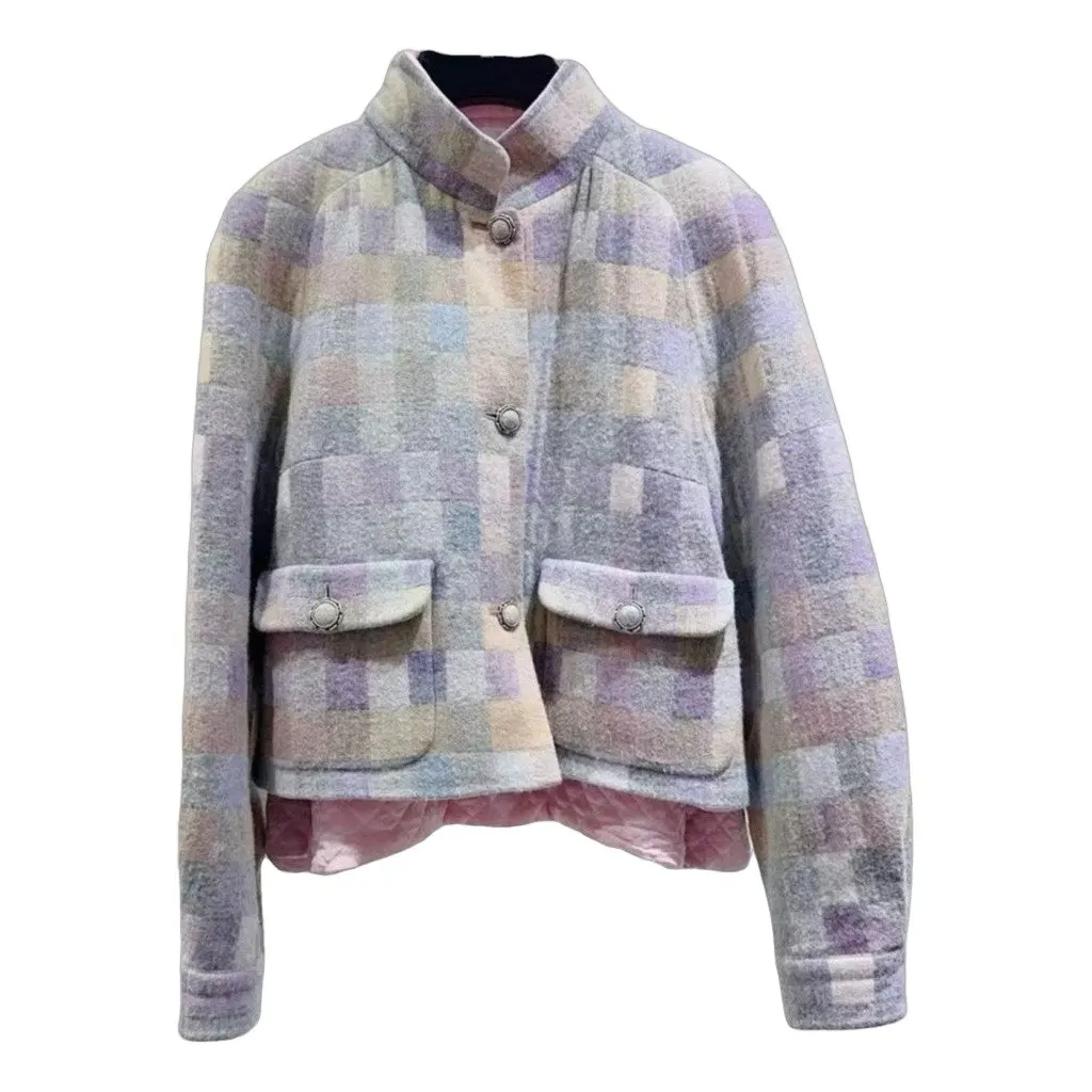 Chanel Wool Coat MultiColor Wool Very good - Front View