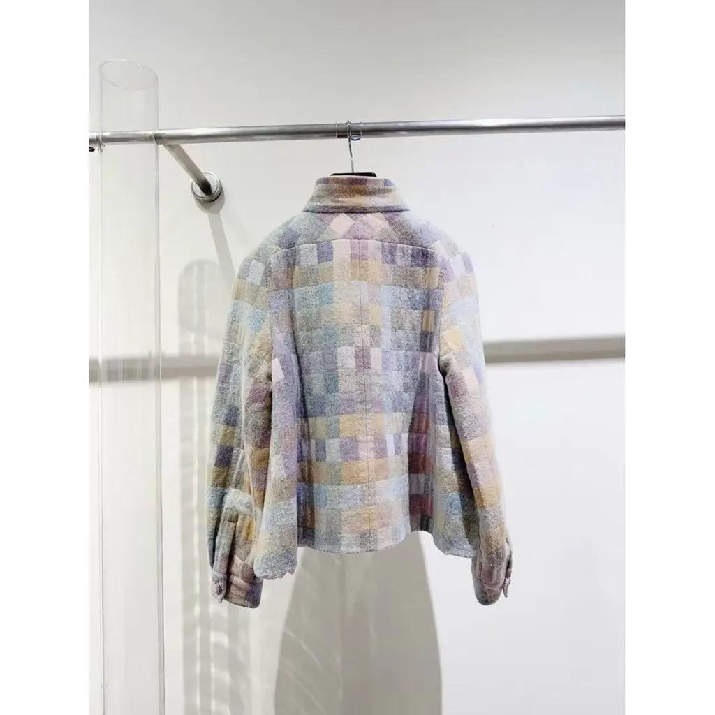 Chanel Wool Coat MultiColor Wool Very good - Back View