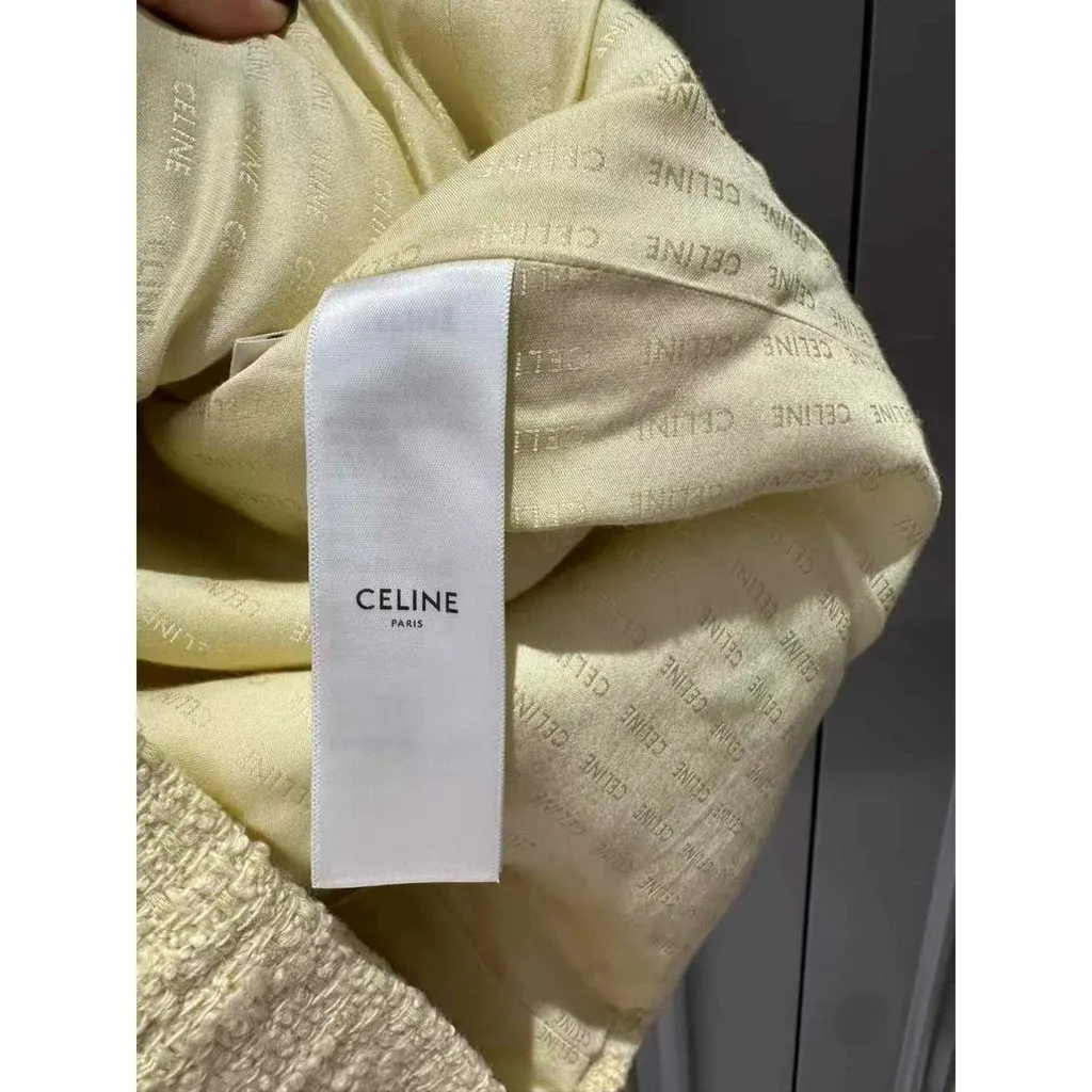 Celine Yellow Tweed Jacket Yellow Tweed Very good - Model View