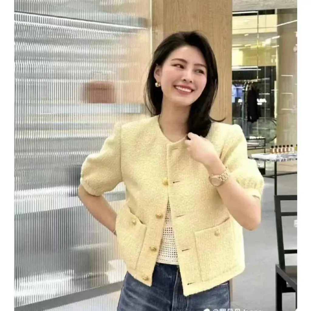 Celine Yellow Tweed Jacket Yellow Tweed Very good - Box View