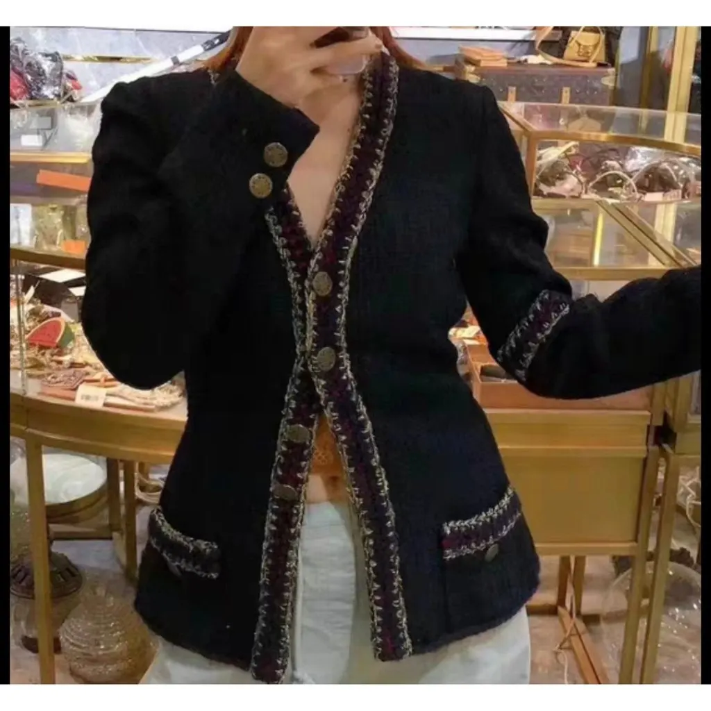 Chanel La Petite Veste Noire Polyamide Jacket MultiColor Polyamide Very good - Model View