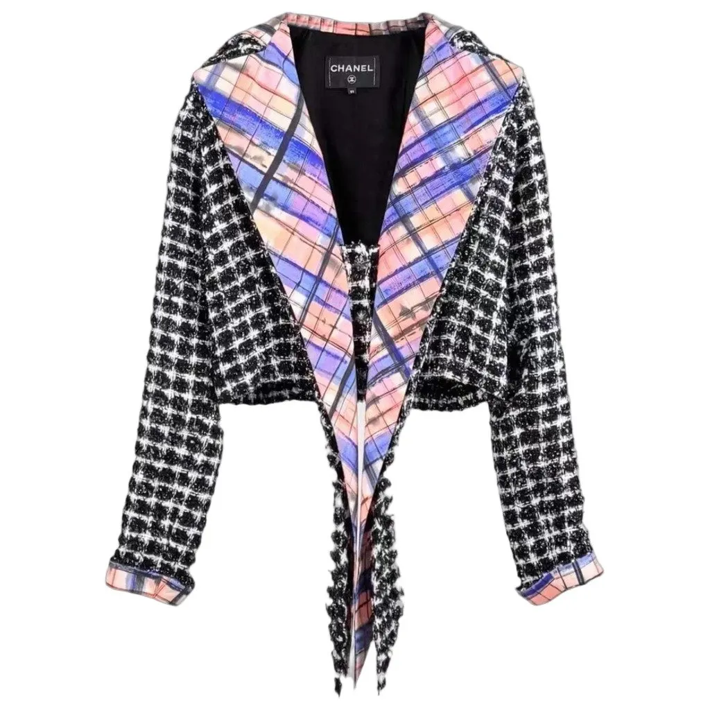 Chanel La Petite Veste Noire Tweed Jacket MultiColor Tweed Very good - Front View