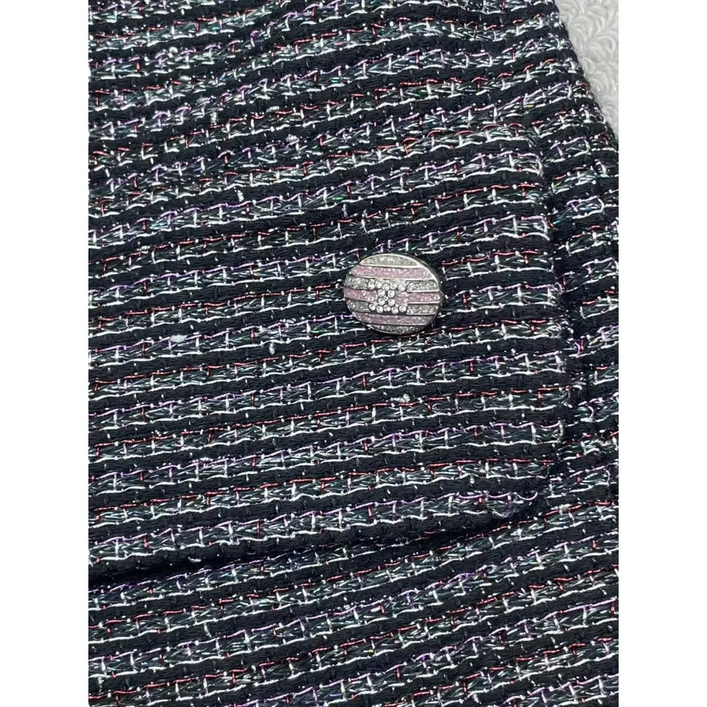 Chanel La Petite Veste Noire Tweed Jacket MultiColor Tweed Never worn, with tag - Model View