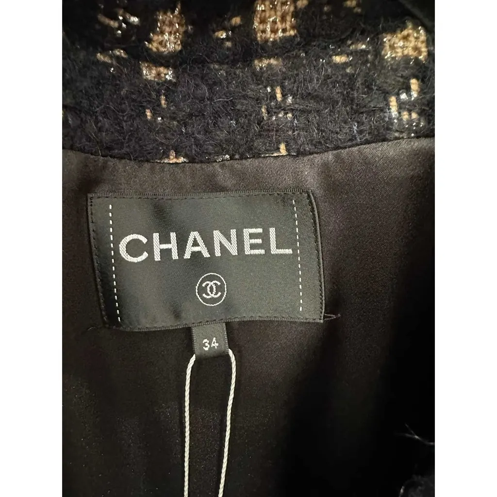 Chanel Wool Coat MultiColor Wool Very good - Inside View