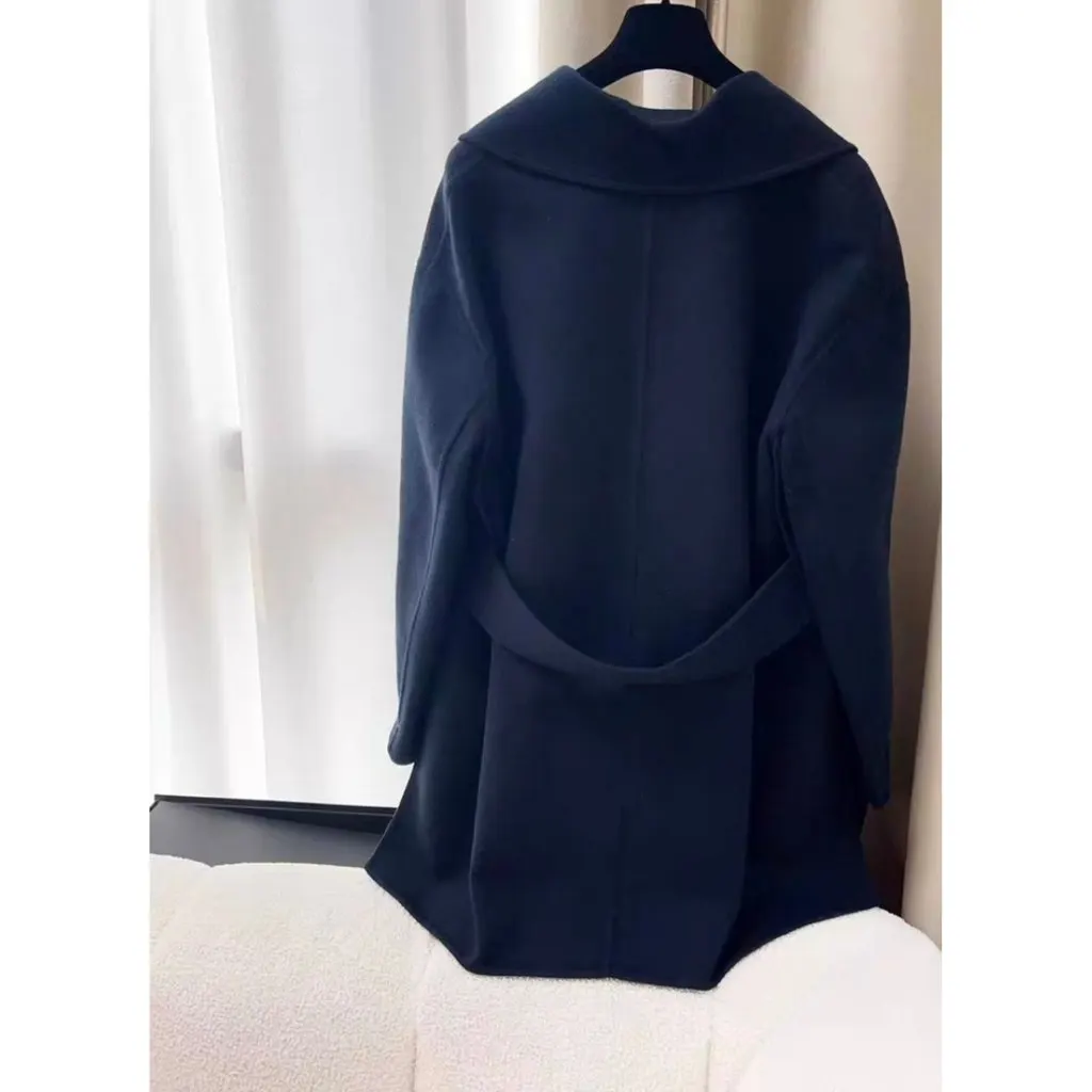 Hermès Navy Cashmere Coat Navy Cashmere Very good - Back View