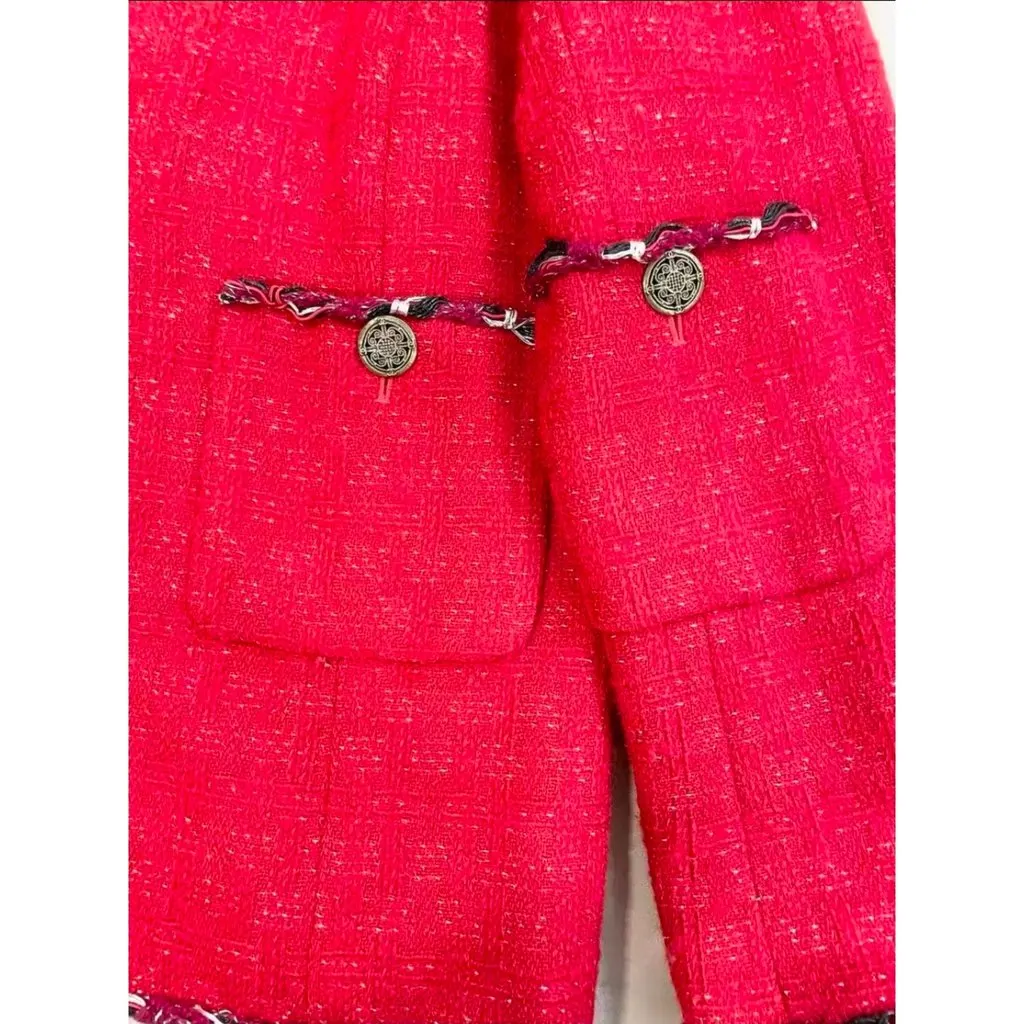 Chanel La Petite Veste Noire Red Wool Jacket Red Wool Very good - Box View