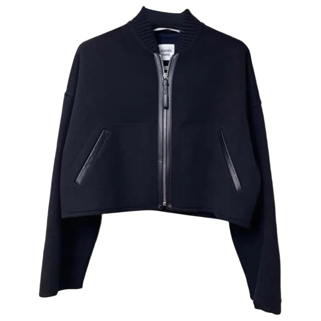 Hermes Black Cashmere Coat Black Cashmere Very good - Front View
