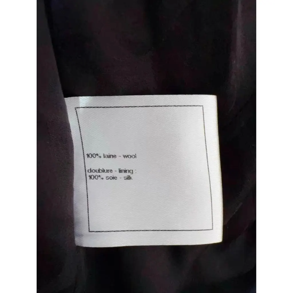 Chanel Black Wool Coat Black Wool Very good - Box View