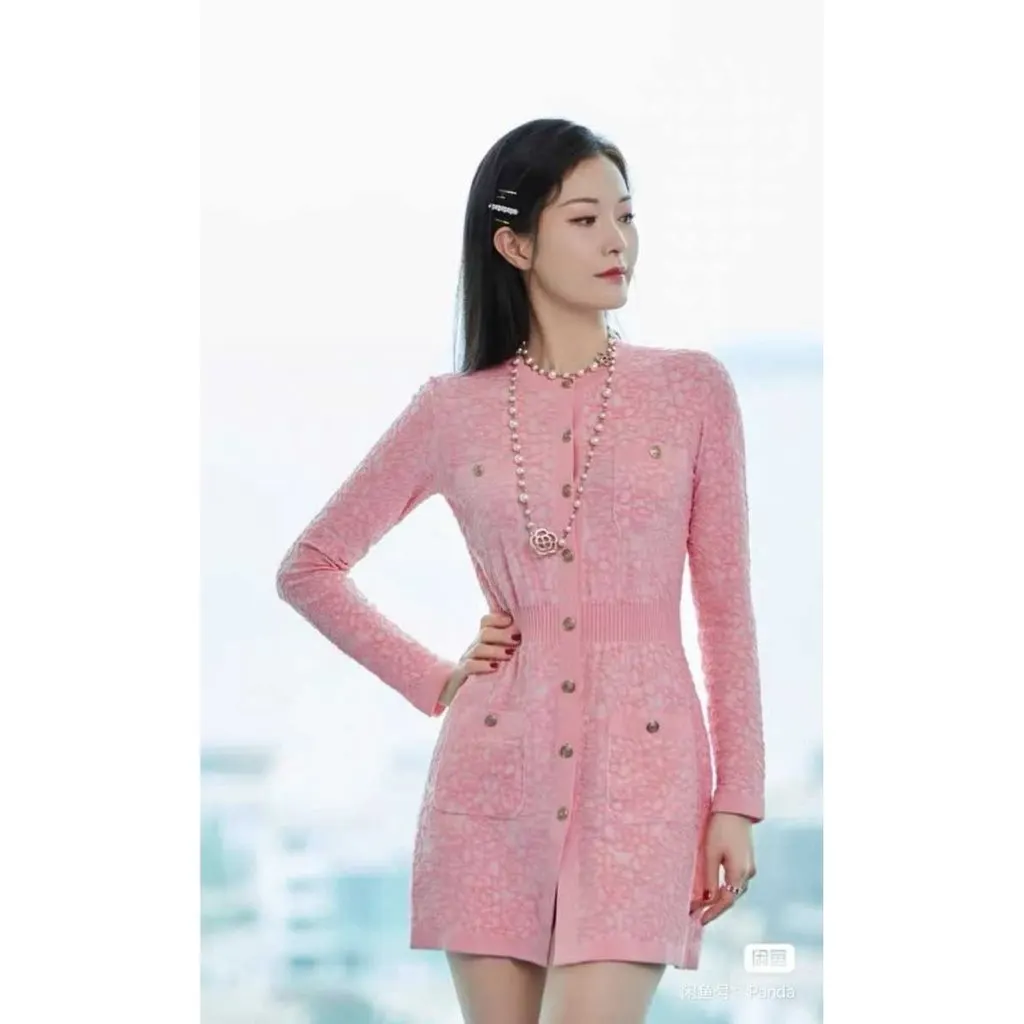 Chanel Pink Cotton Dress Pink Cotton Very good - Box View