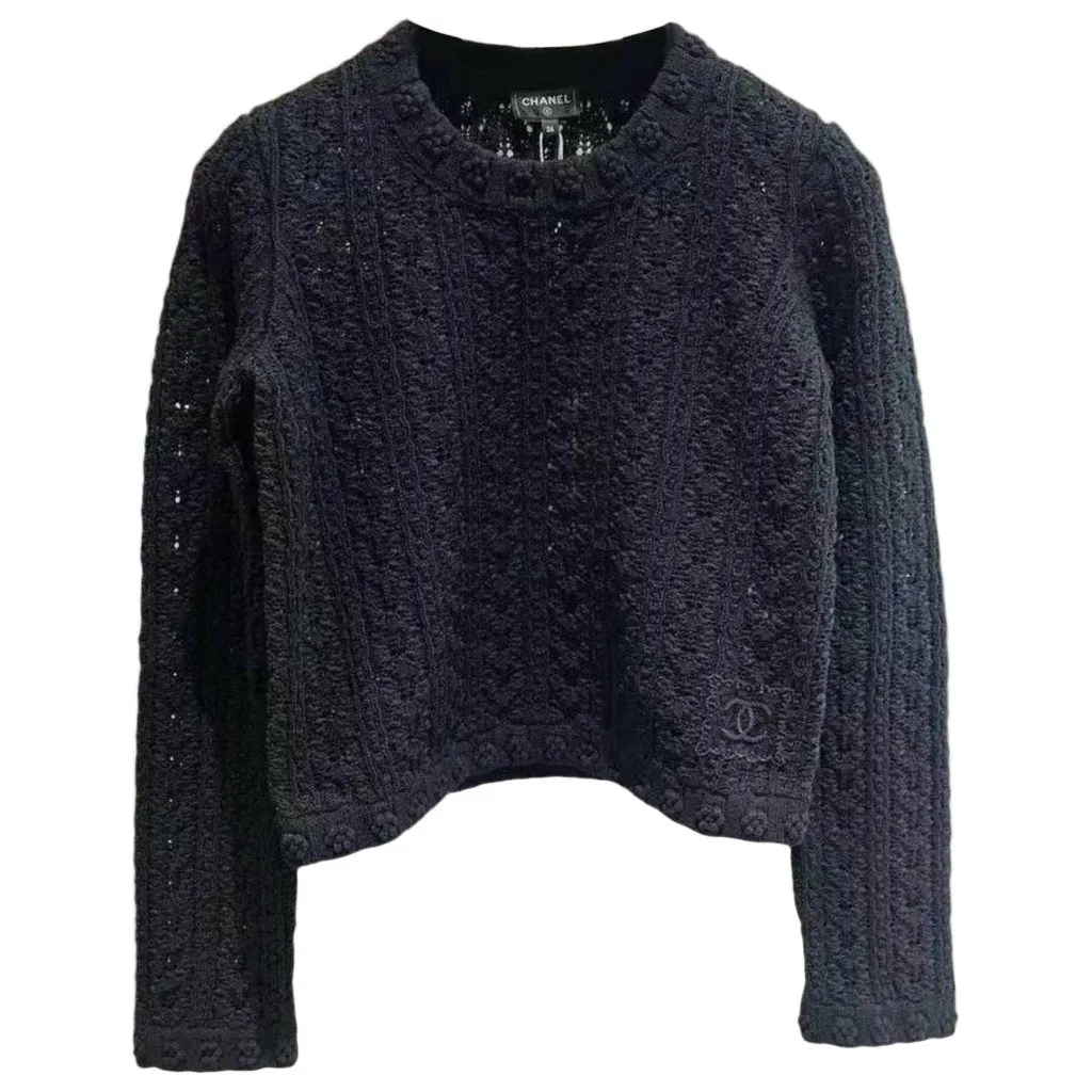 Chanel Black Cotton Knitwear Black Cotton Very good - Front View