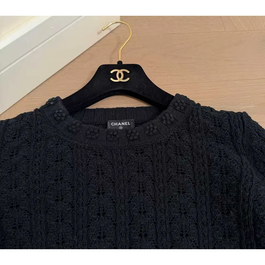 Chanel Black Cotton Knitwear Black Cotton Very good - Back View