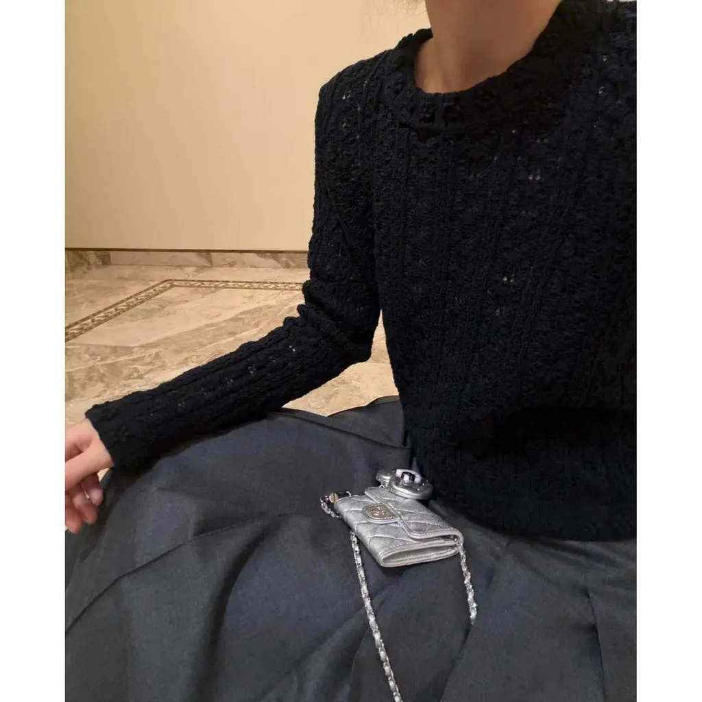 Chanel Black Cotton Knitwear Black Cotton Very good - Model View