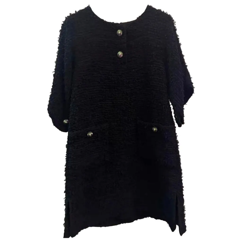 Chanel Black Tweed Dress Black Tweed Very good - Front View