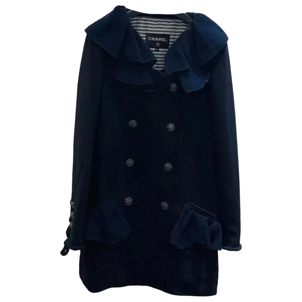 Chanel Wool Coat MultiColor Wool Very good - Front View