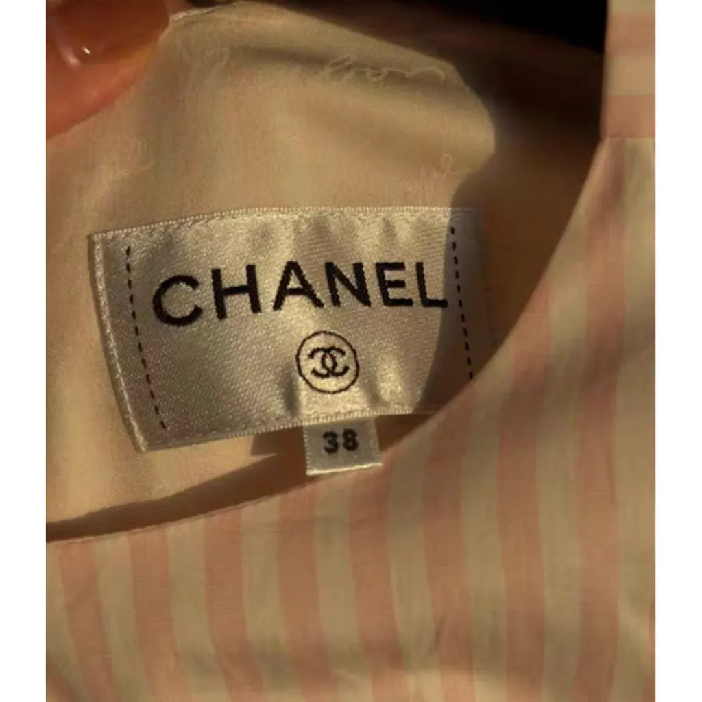 Chanel Pink Cotton Top Pink Cotton Very good - Model View
