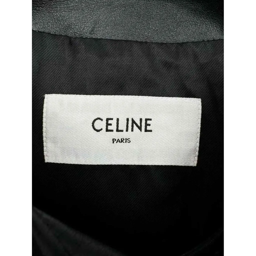 Celine Black Leather Jacket Black Leather Very good - Back View