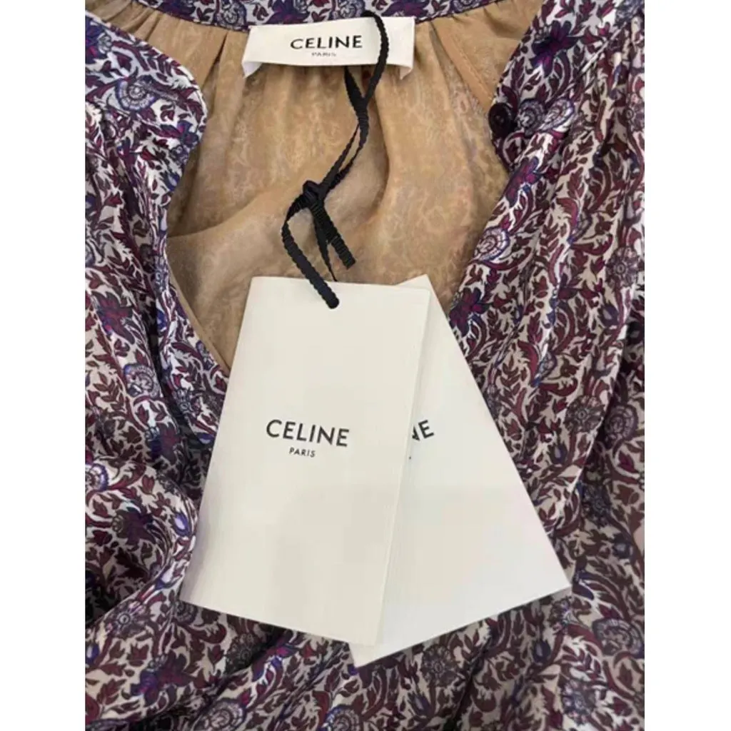 Celine Silk Dress MultiColor Silk Never worn, with tag - Inside View