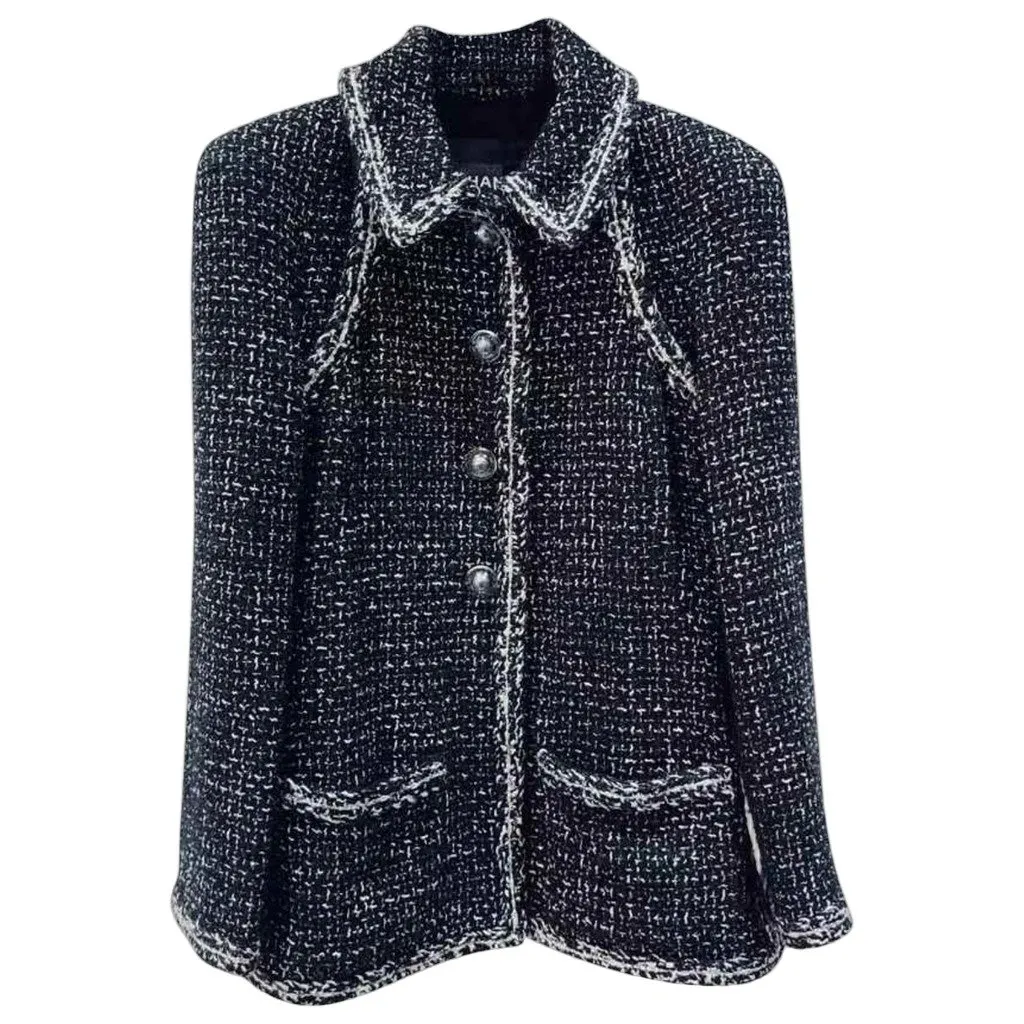 Chanel La Petite Veste Noire Black Tweed Jacket Black Tweed Very good - Front View