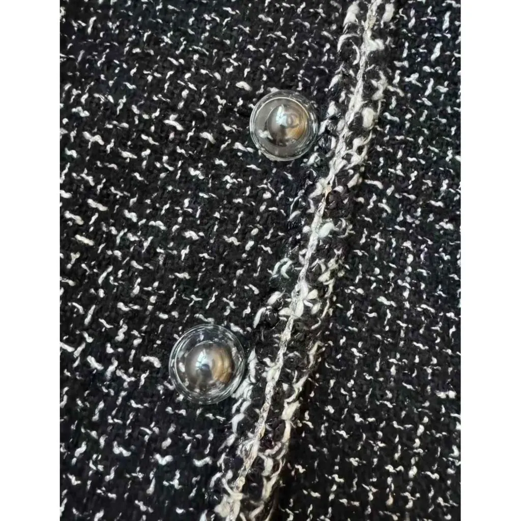 Chanel La Petite Veste Noire Black Tweed Jacket Black Tweed Very good - Inside View