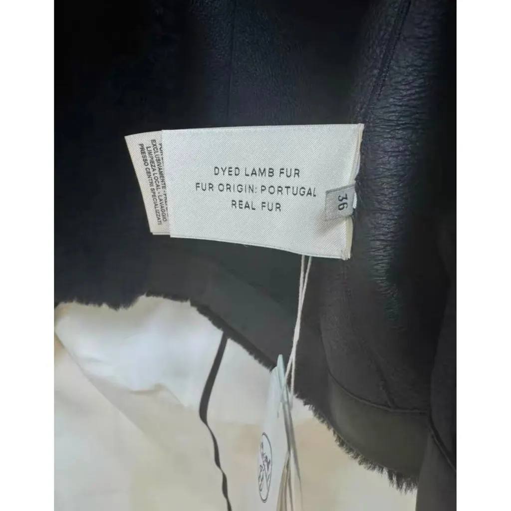 Hermes Black Shearling Coat Black Shearling Never worn, with tag - Inside View