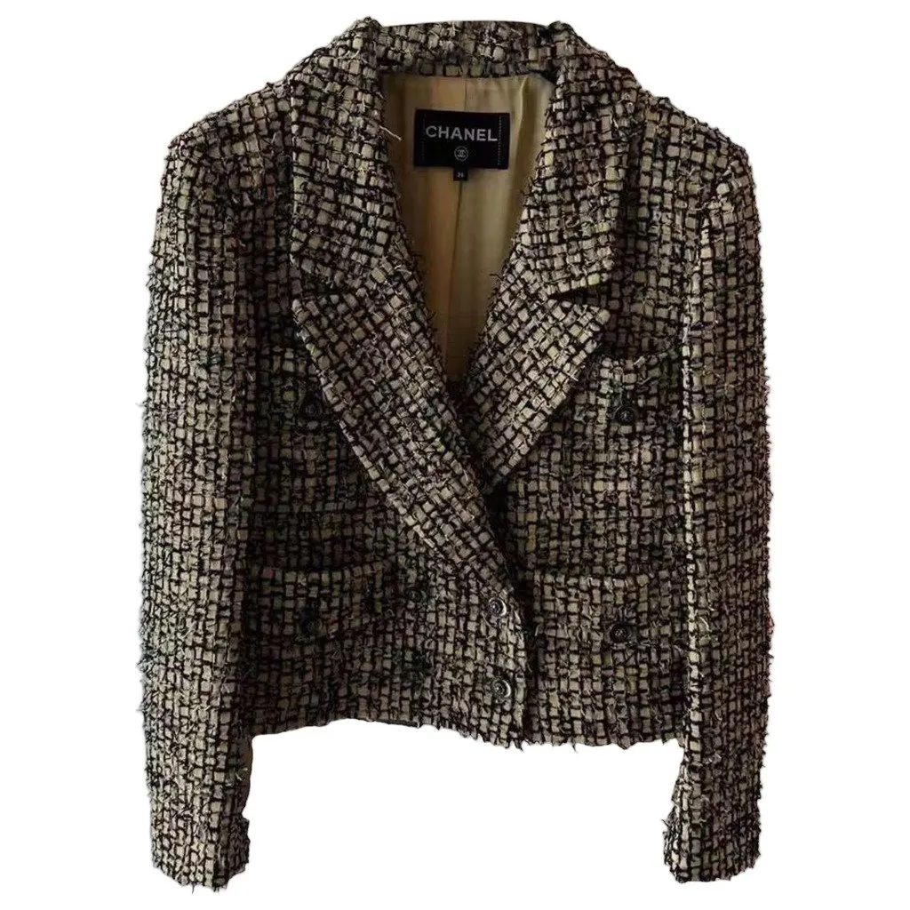 Chanel Tweed Coat MultiColor Tweed Very good - Front View