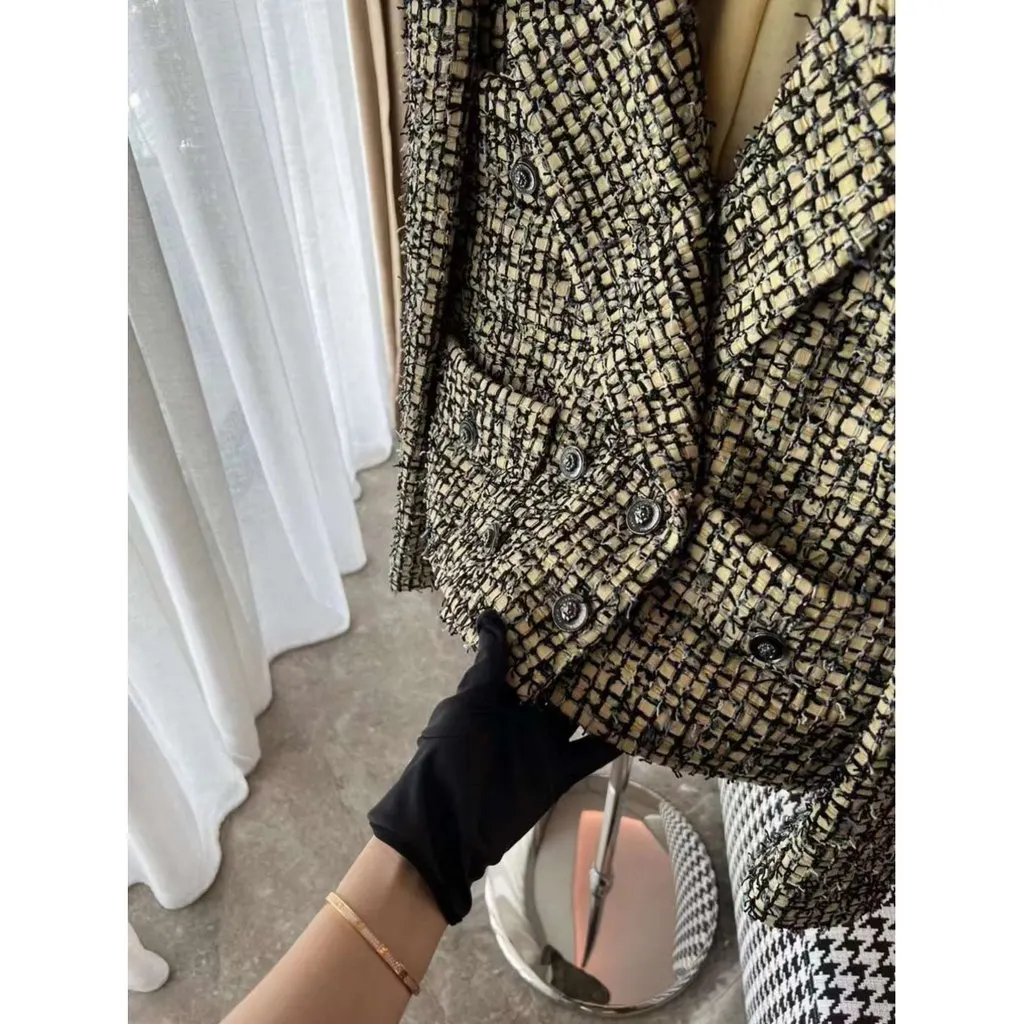 Chanel Tweed Coat MultiColor Tweed Very good - Back View