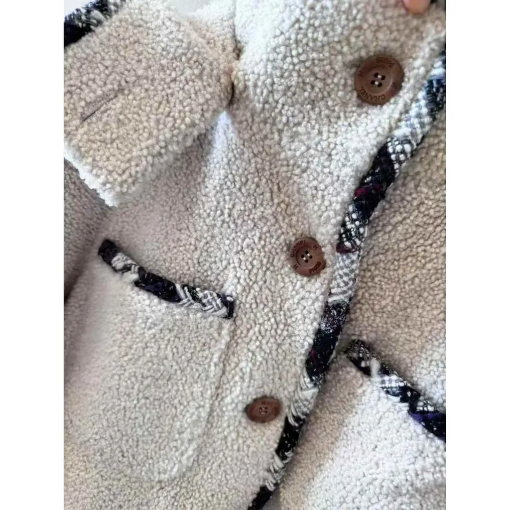 Chanel Shearling Coat MultiColor Shearling Very good - Inside View