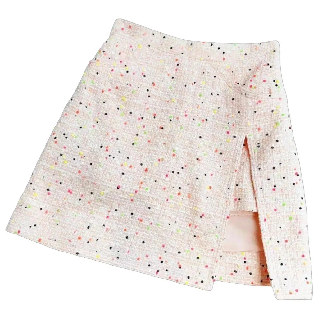 Chanel Pink Tweed Skirt Pink Tweed Very good - Front View