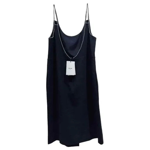 Celine Black Polyester Dress Black Polyester Never worn - Front View