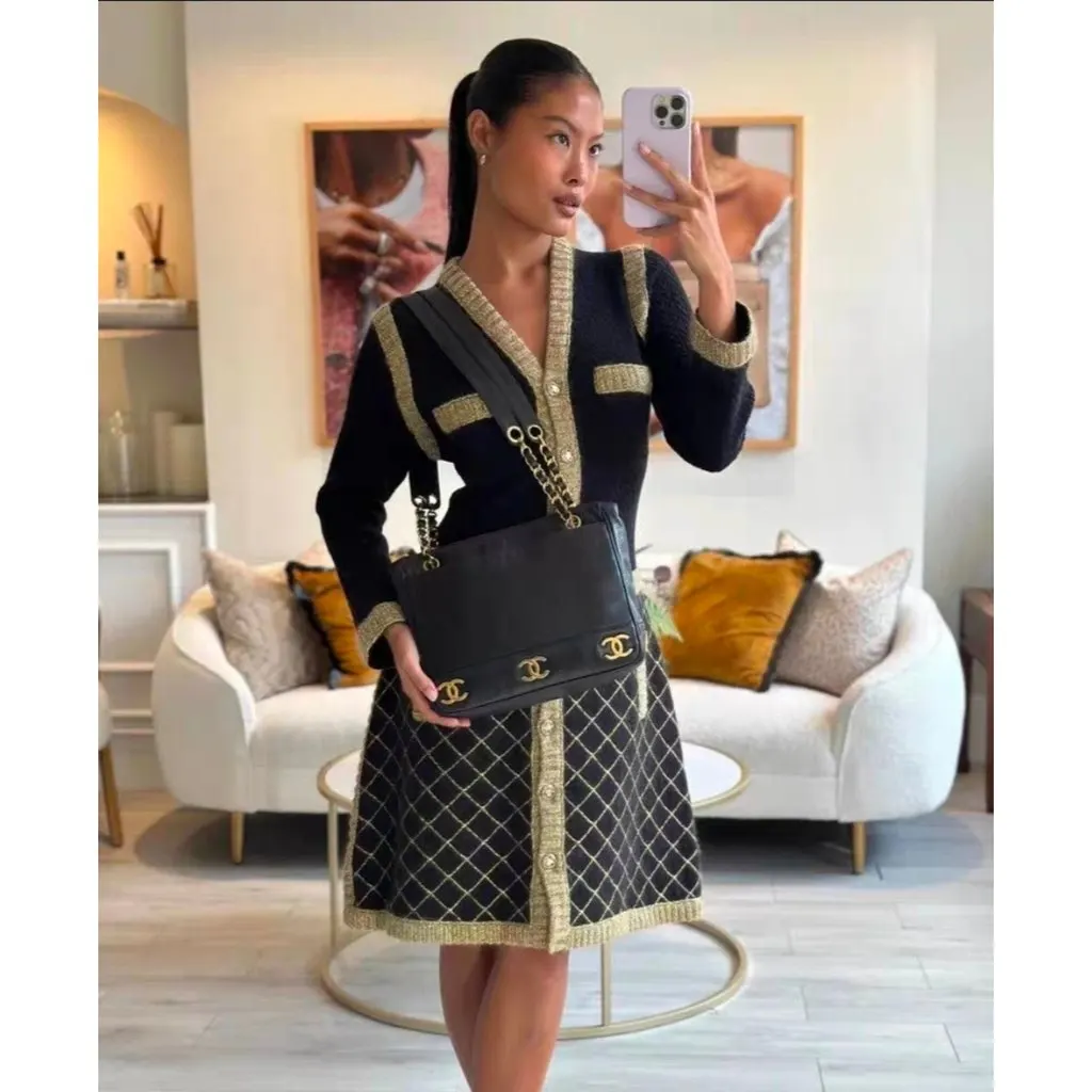 Chanel Cashmere Dress MultiColor Cashmere Very good - Model View
