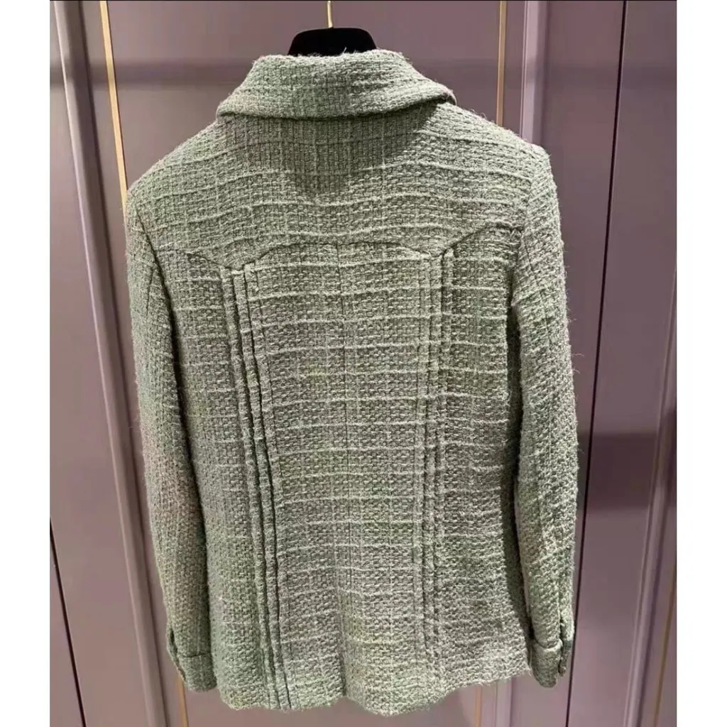 Chanel La Petite Veste Noire Green Wool Jacket Green Wool Very good - Back View