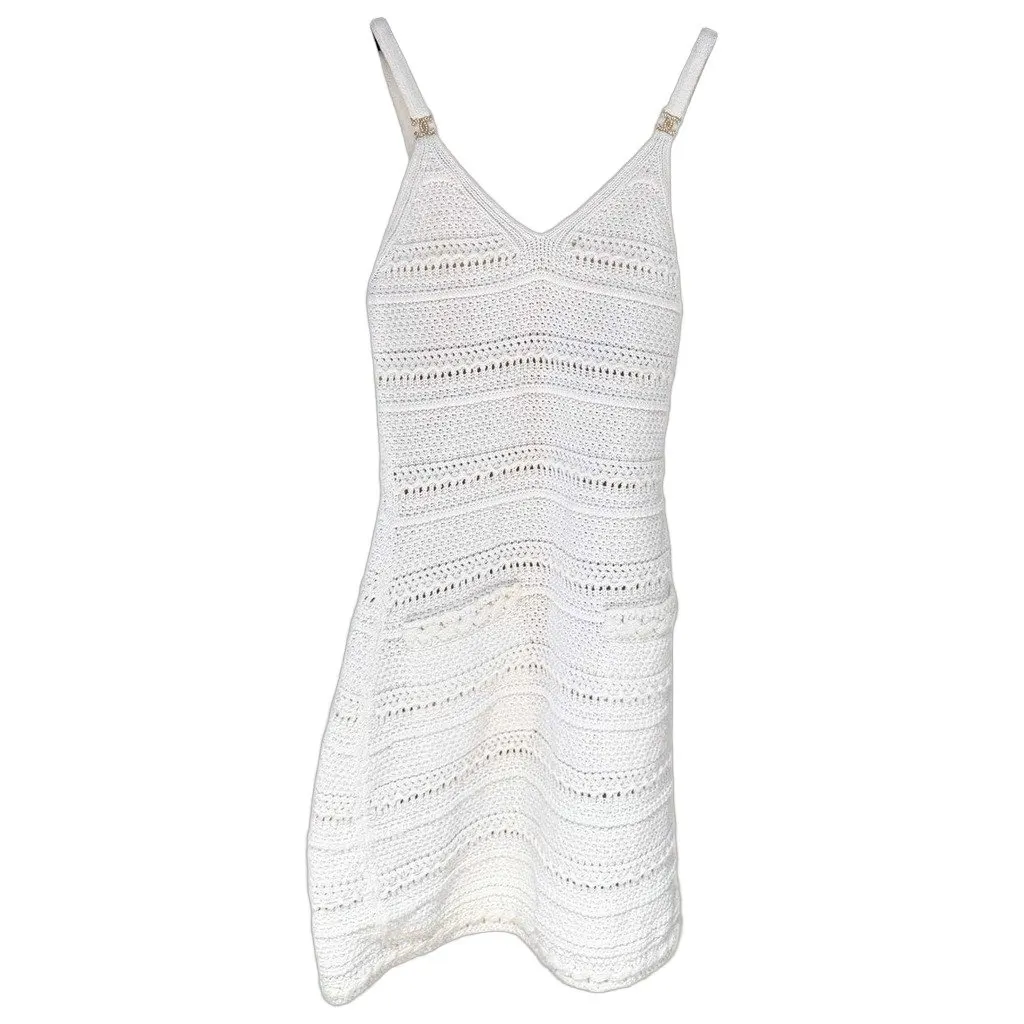 Chanel White Cotton Dress White Cotton Very good - Front View