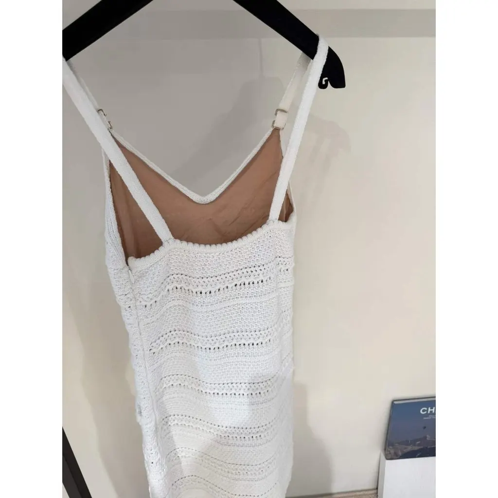 Chanel White Cotton Dress White Cotton Very good - Inside View