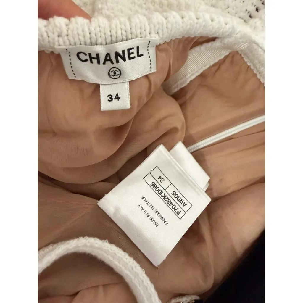 Chanel White Cotton Dress White Cotton Very good - Model View