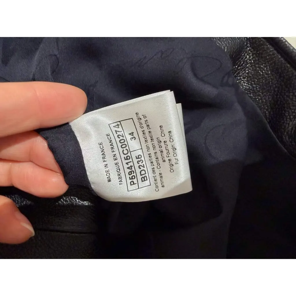 Chanel Black Leather Jacket Black Leather Never worn, with tag - Box View