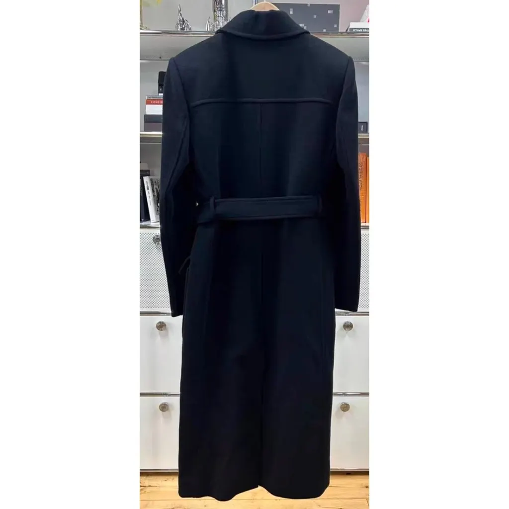 Saint Laurent Black Wool Coat Black Wool Very good - Back View